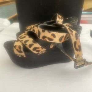 Joe’s Jeans Brenda Wedge Platform  Cheetah Sandals